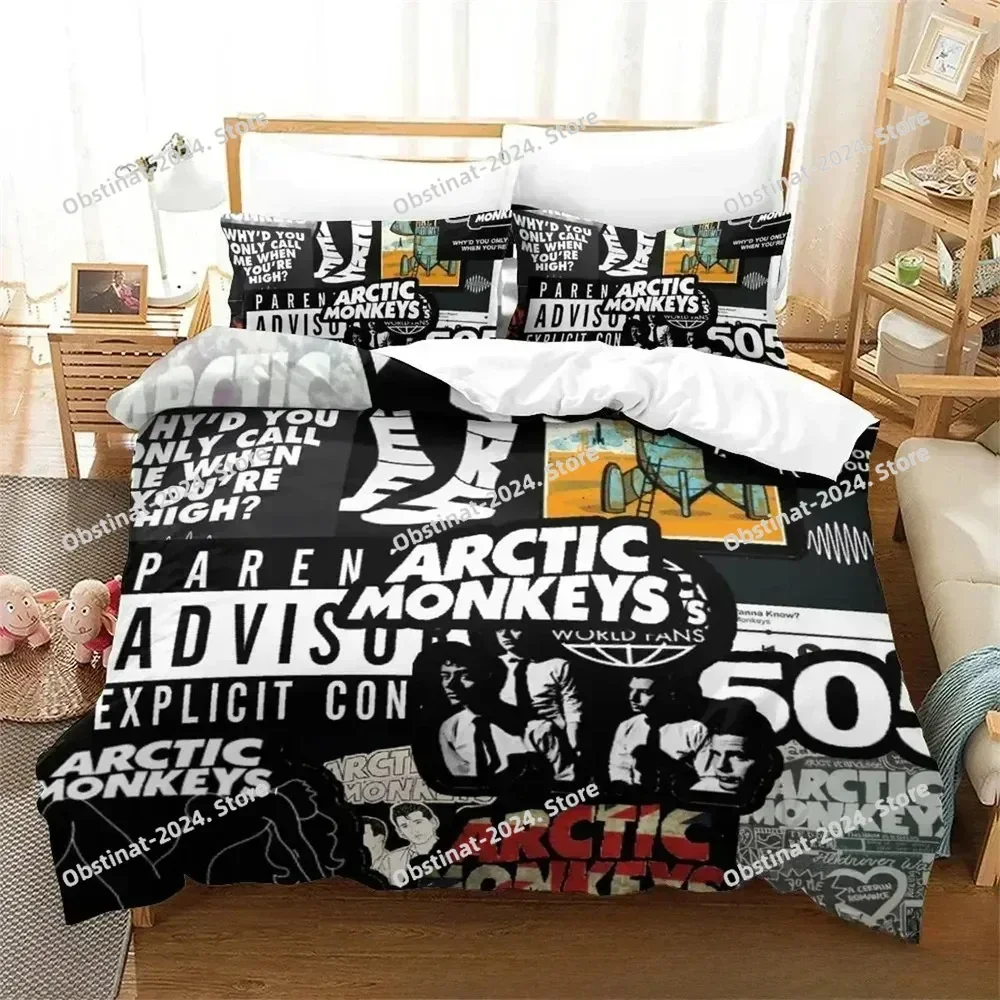 Fashion Arctic Monkeys Band Bedding Set Printed Bed Set With Pillowcase Bed Duvet Cover Soft Single Double Queen Super King Size