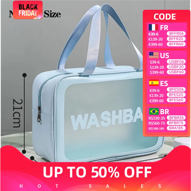 Women's Large Capacity Transparent Waterproof Portable Travel Makeup Wash Bag