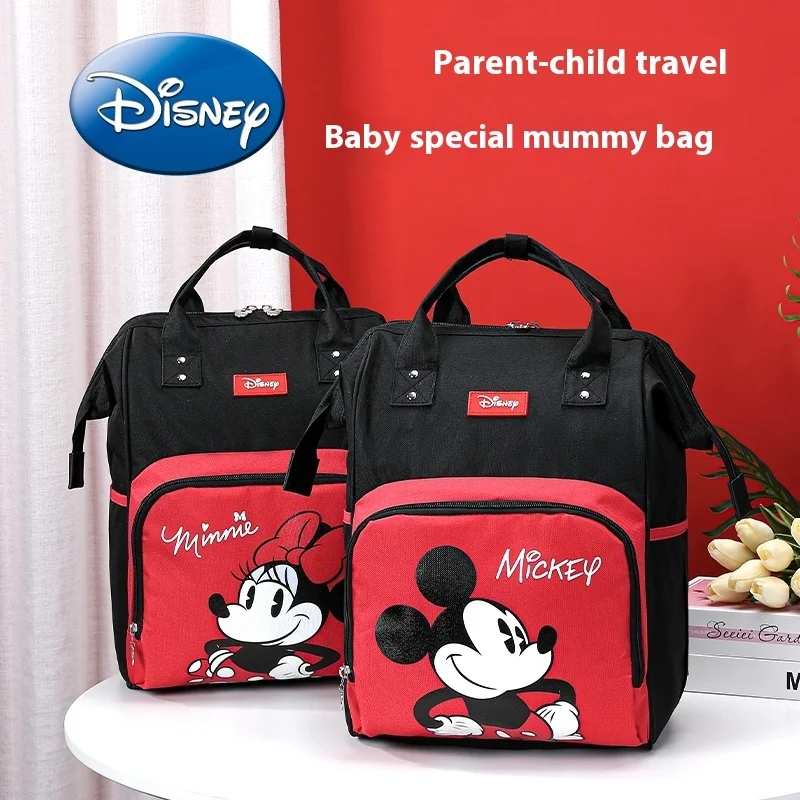 Disney Mama Tas Waterdichte Multi-Functionele Uitgaan Grote Capaciteit Rugzak Zwangere Zwangerschapstas Babyfles Geïsoleerde Tas Tas