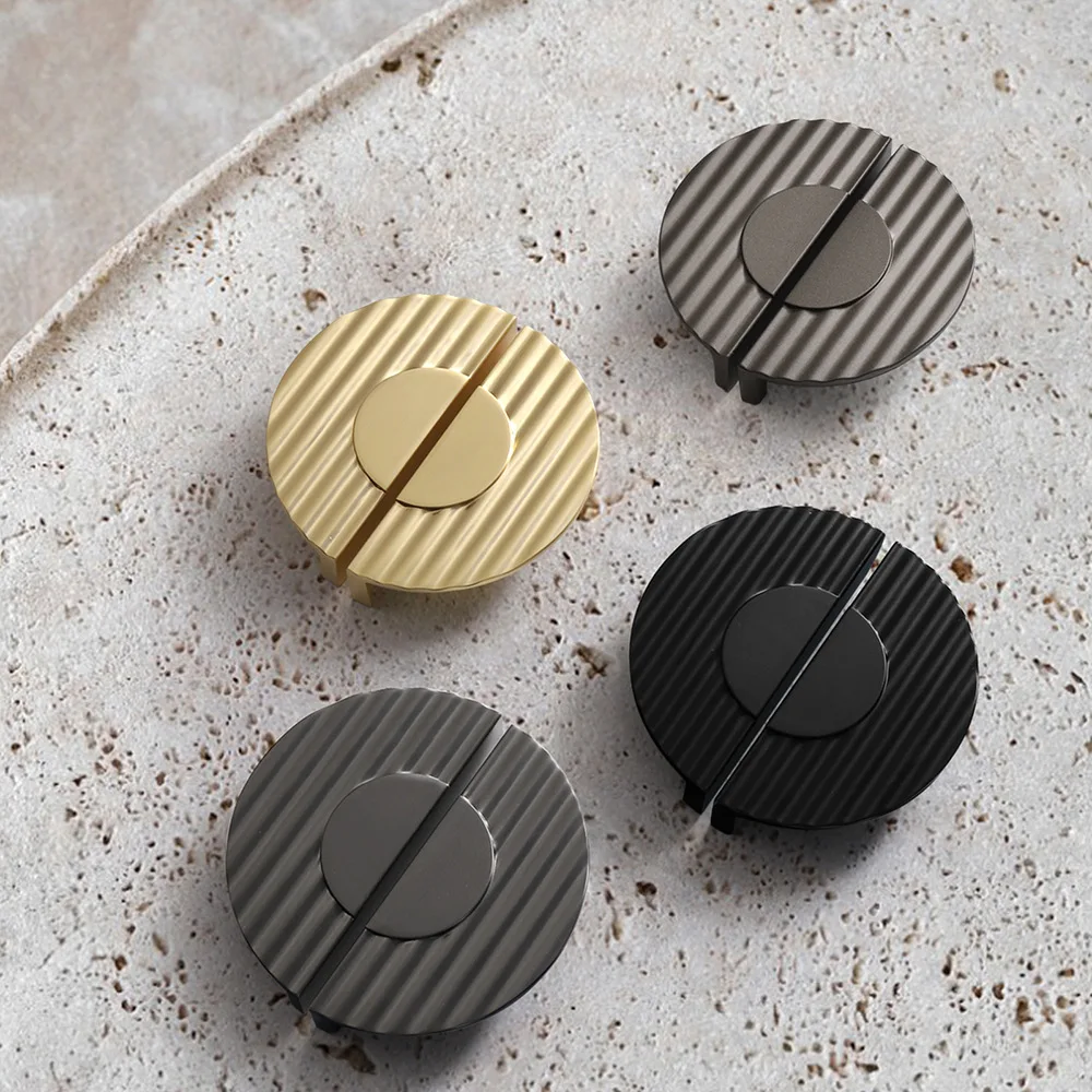 Furniture Handles Modern Wave Gray Gold Pulls Wardrobe Dresser Cupboard Cabinet Drawer Shoe Box Knobs