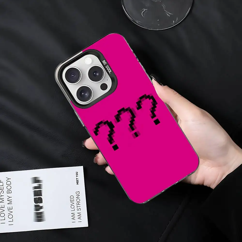 علامة استفهام غامضة هي حافظة هاتف فريدة ولطيفة لهاتف آيفون 17 16 15 14 13 12 11 Pro Max X XR XSMAX 8 7 Plus Candy Matte S