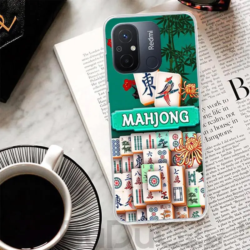 Creative Mahjong Cover For Xiaomi Redmi 12 12C 10 10C 9 9C 9T 9A Phone Case 10A 8A 8 7A 7 6A 6 Pro K60 K20 K40 S2 Print Coque