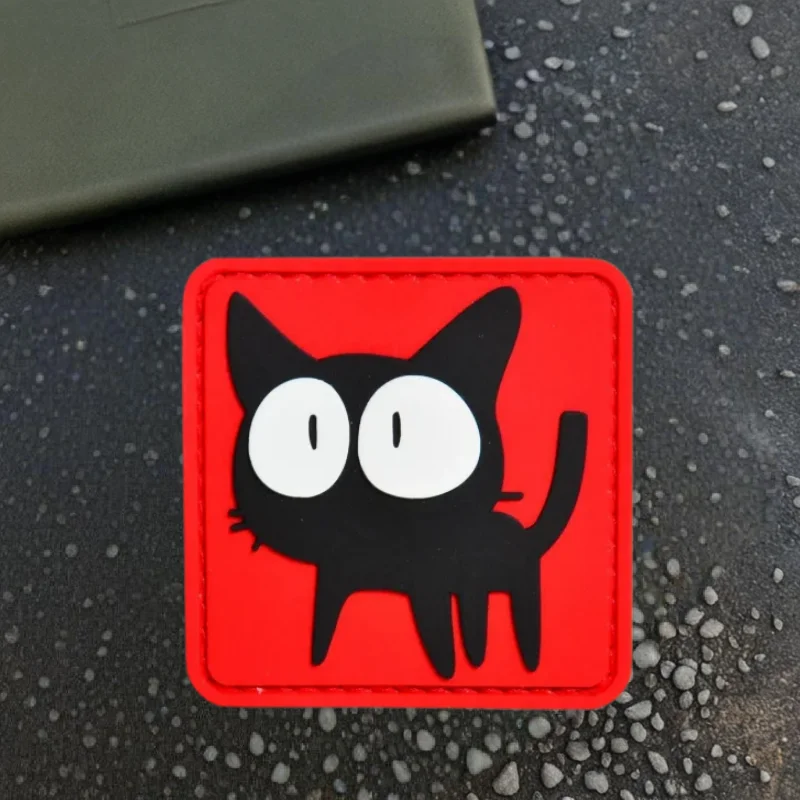 Parche PVC gato negro – Insignia moral táctica con gancho y bucle - imagen 4