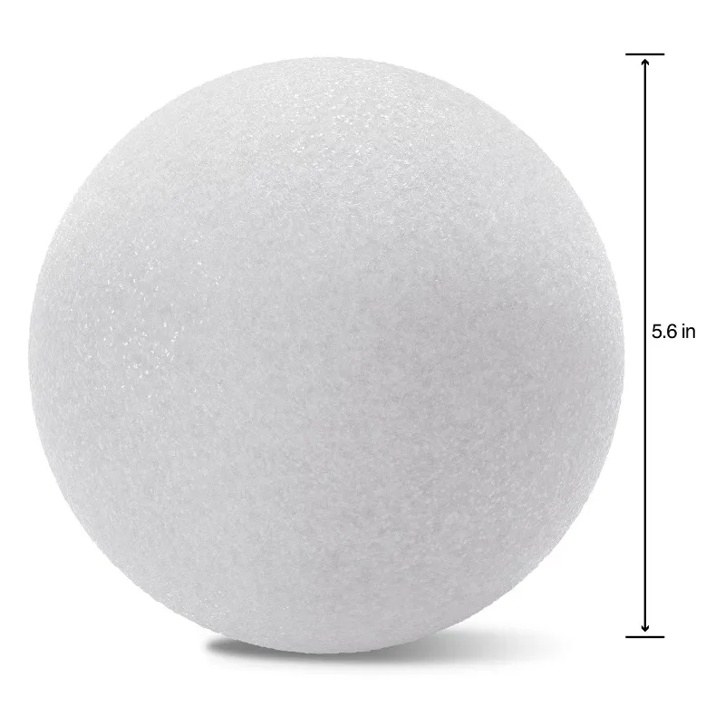 Ball 5.6 Inch White， Extruded Polystyrene, Foam, Plastic