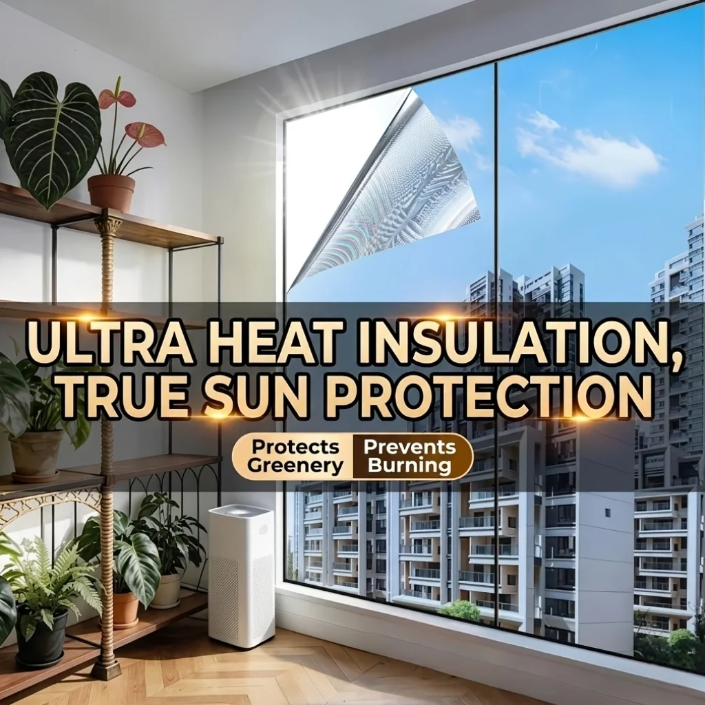 Thickened Privacy Window Film Sun Protection Heat Control Scratch Resistant Static Cling No Glue Removable for Home Office Glass
