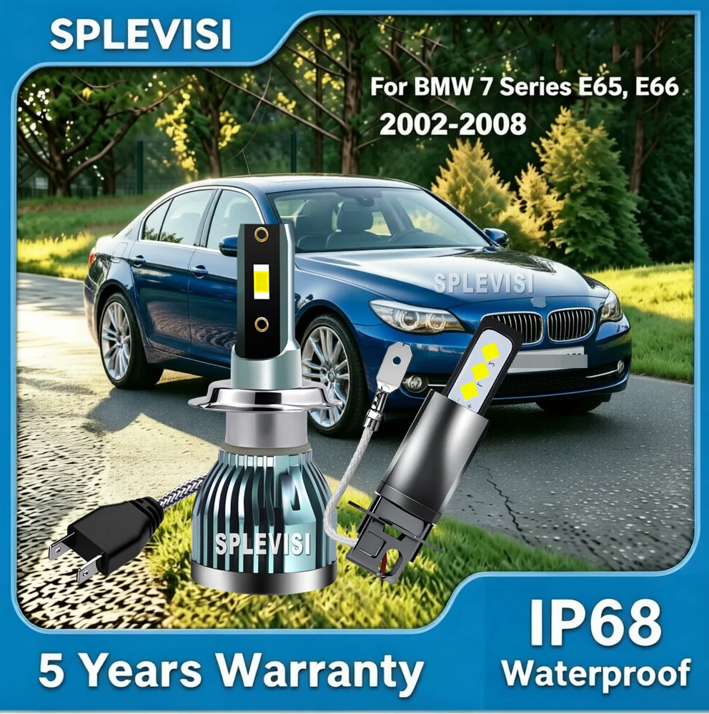 H7 H7 H3 LED Car Auto CSP Headlight Foglight -10 Min FAST INSTALLATION For BMW 7 Series E65, E66 2002 2003 2004 2005 2006-2008