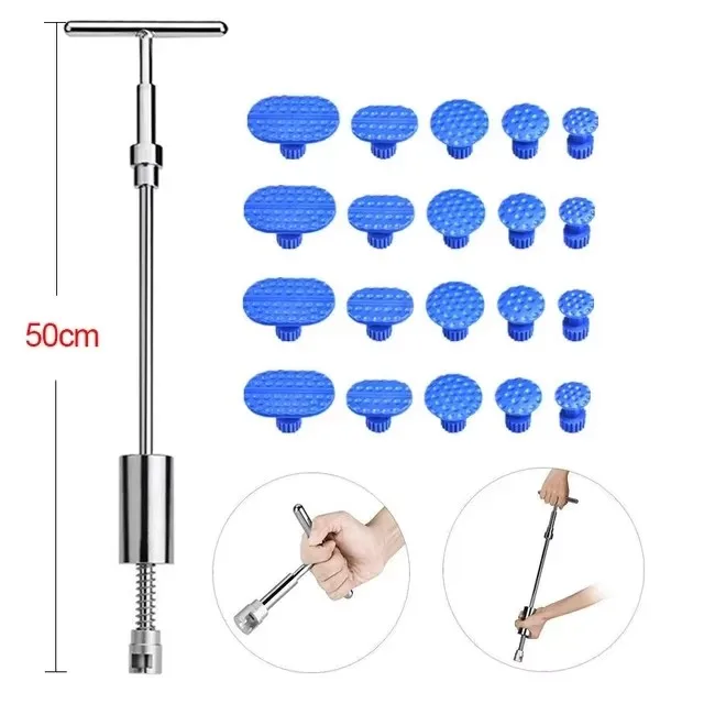 Car Dent Puller T Dent Repair Tool Auto Repair Sheet Metal Kit Slide Hammer Reverse Hammer Glue +18pcs Glue Puller