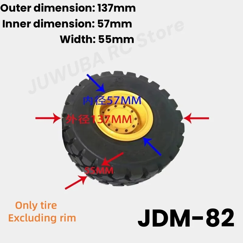 RC Rubber Tyres Bulldozers Tyre 137mm For 1/14 RC Loader Truck Heavy Duty Trailer Tipper 770s Actros Man RC Car Parts