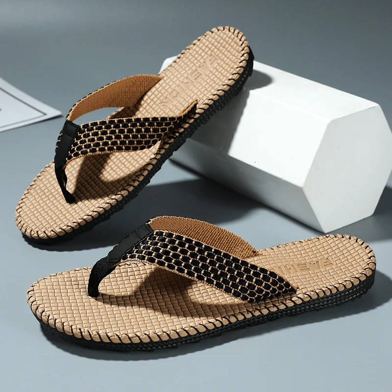 

Casual Flip Flops For Men Slippers Beach Sandals Summer Non-Slip Flat Slides Men Slippers Indoor House Shoes Man Male Slipper