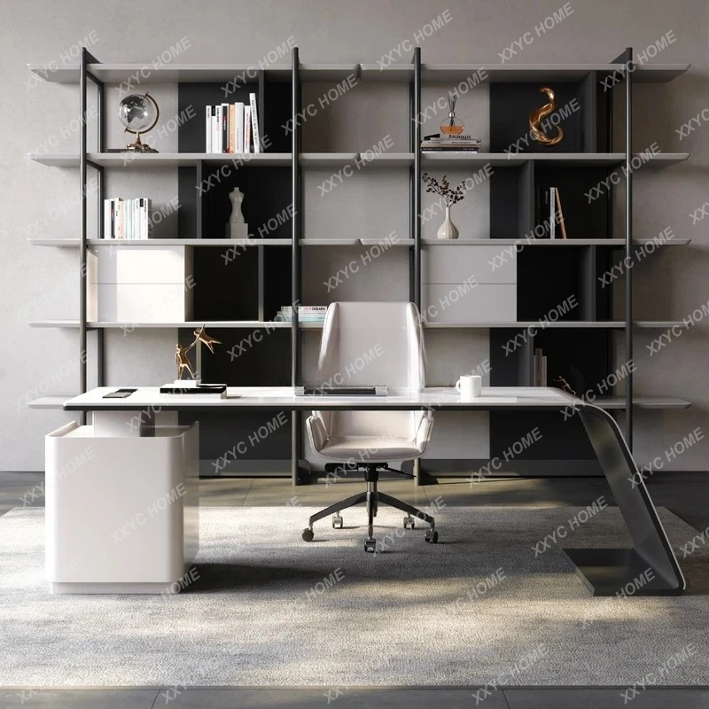 Minimalist Creative Bookshelf Modern Simple Stainless Steel Storage Simple Multi-layer Display Cabinet