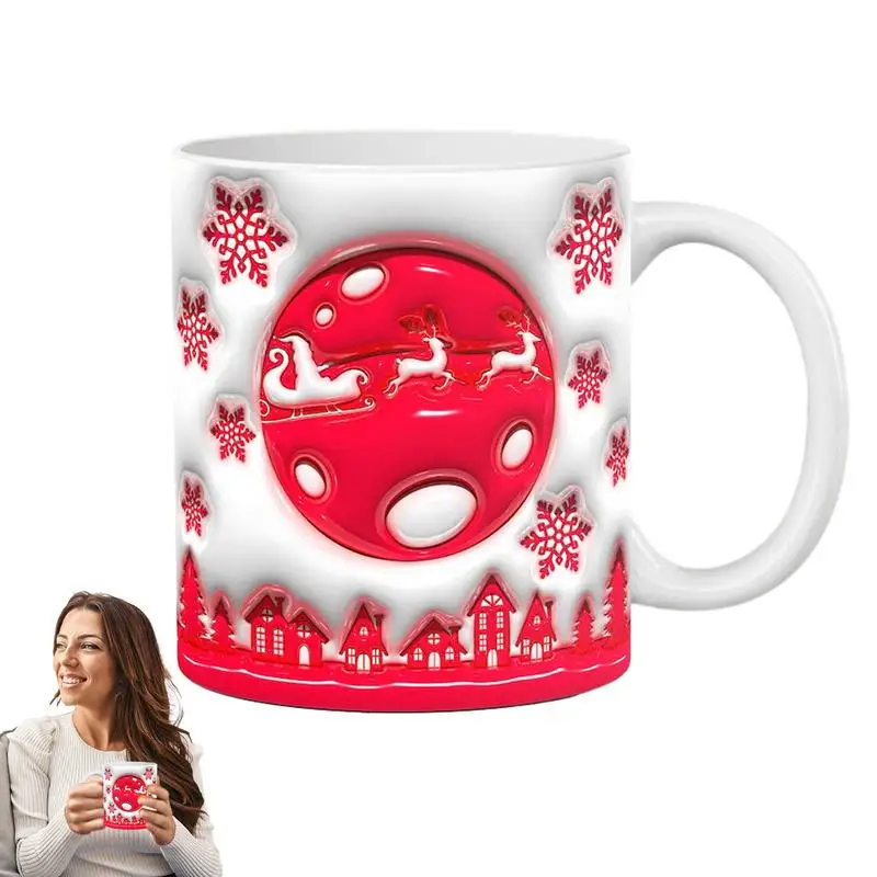 

Santa Mug Colorful Ceramic Christmas Mug 3D Elk Cup Cute Holiday Mug Winter Mugs Dishwasher 350ml For Coffee Juice Hot Tea Milk