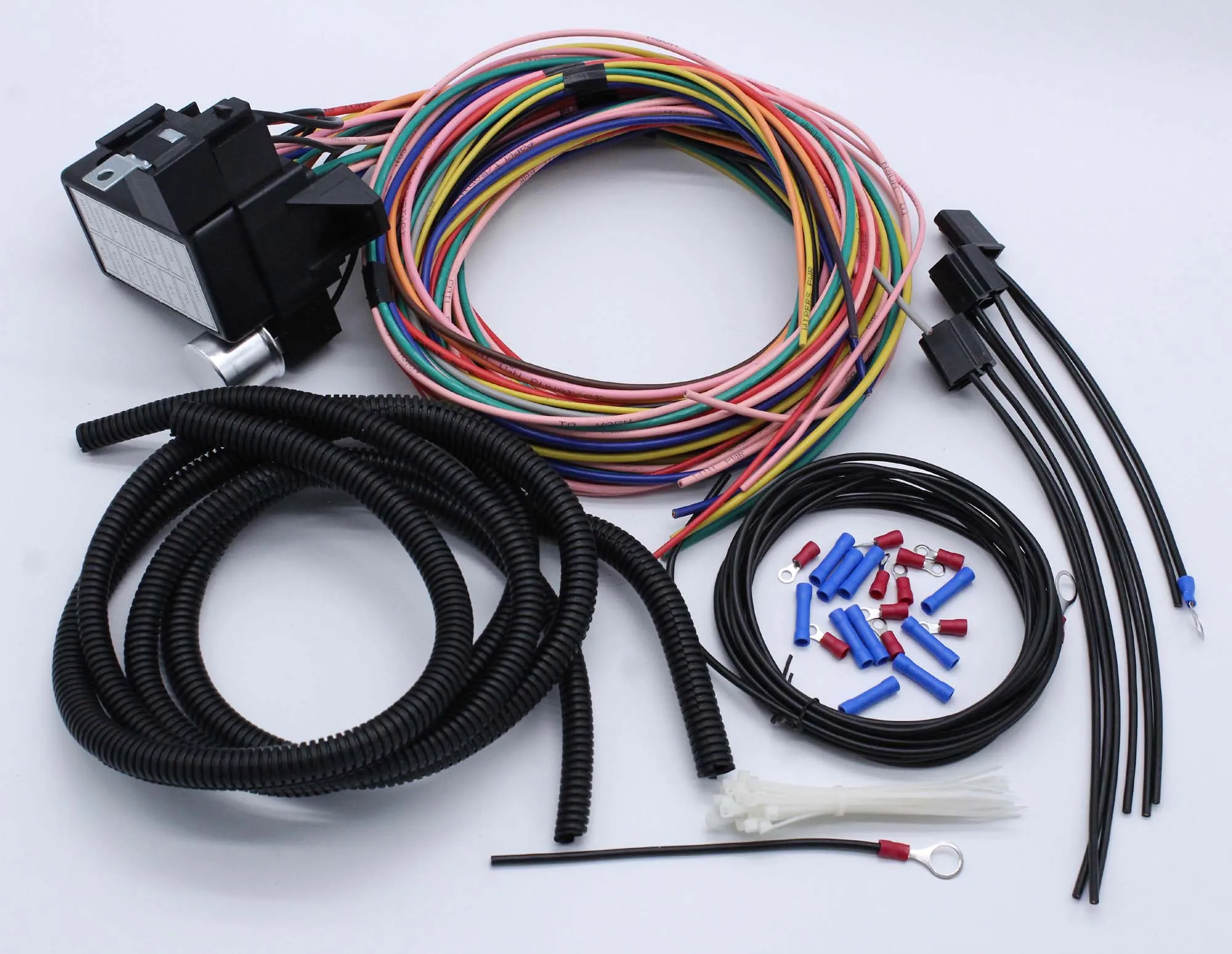 14 Circuit Universal Wire Harness 14 Fuse 12v Street Hot Rat Muscle Rod Wiring VA0876-HDF