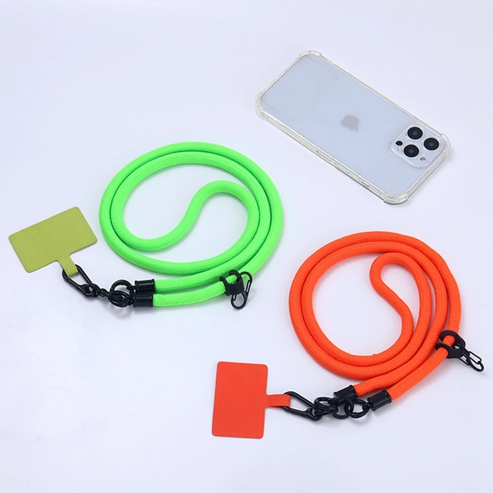 Phone Case Lanyard Neck Crossbody Shoulder Pure Color Strap Two Metal Buckle Detachable Portable Hang Anti-lost Rope For Cards