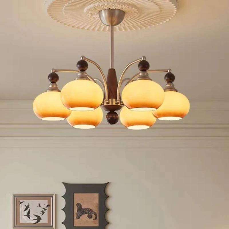 French Vintage Style Iron Chandeliers for Bedroom Parlor Household Decoration Lamps Hanging Illumination LED Lighting Fixtures