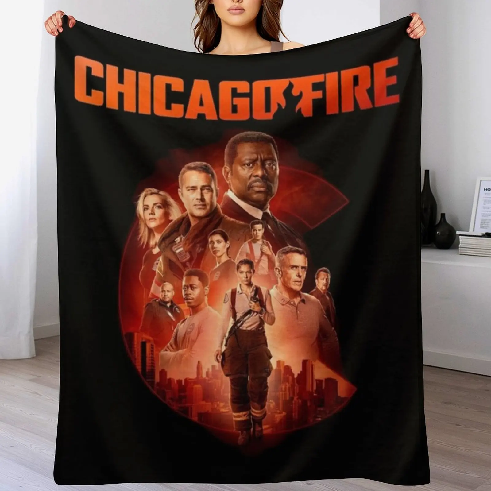 chicago fire cast-members Throw Blanket Multi Use Warm Blanket for Living Room Bedroom