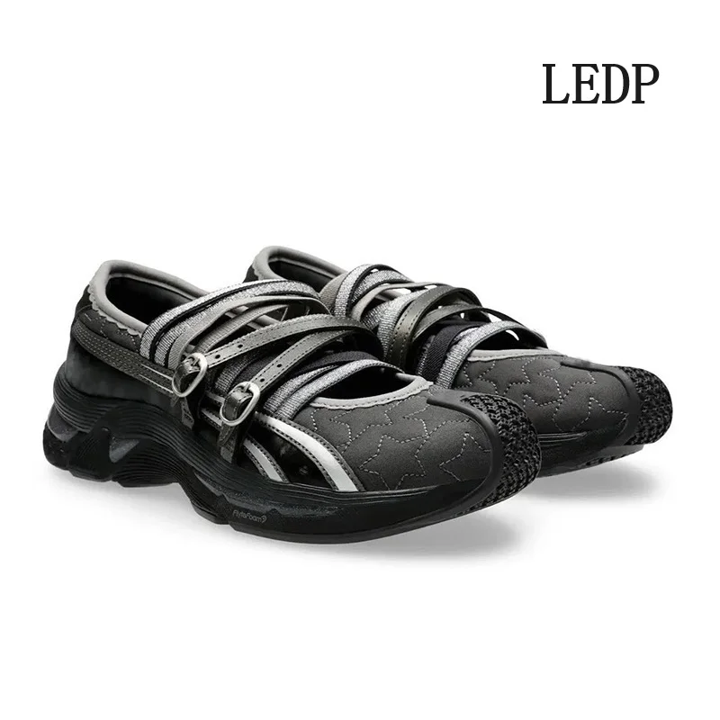 LEDP Brand Japanese Lace-up Ballet Flats Women's 2024 Summer Ins Casual Single Shoes Hollow Sports Design Sense of High Quality