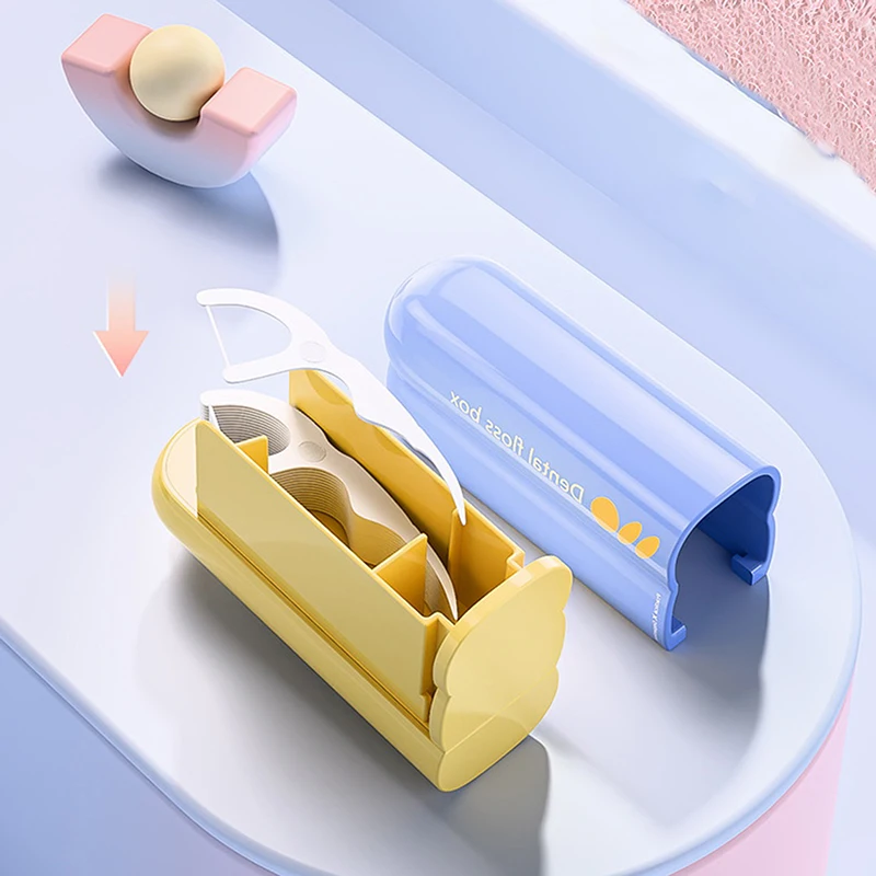 

[WHB]Dopamine Dental Floss Box, Portable Home Use, Automatic Pop-out Mini Dental Floss Storage Box, Floss Holder