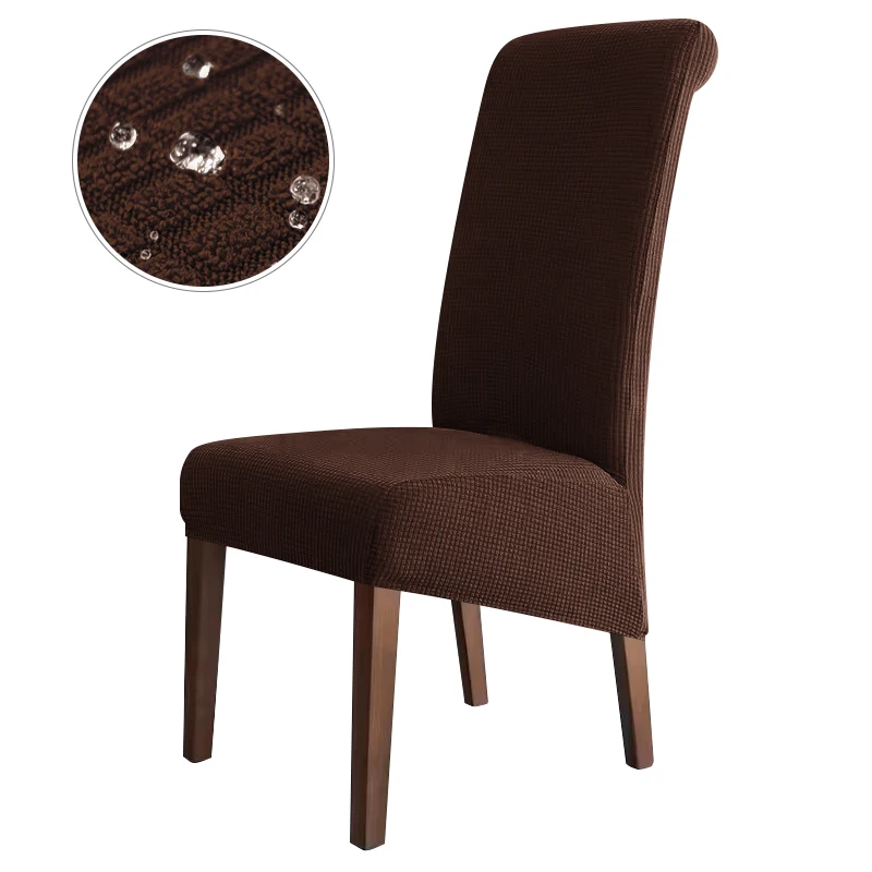 Wasserabweisender Stuhlbezug mit hoher Rückenlehne, Jacquard-Stretch, Stuhlhussen in XL-Größe für Esszimmer, schmutzabweisend, pflegeleicht, Sitzschutz