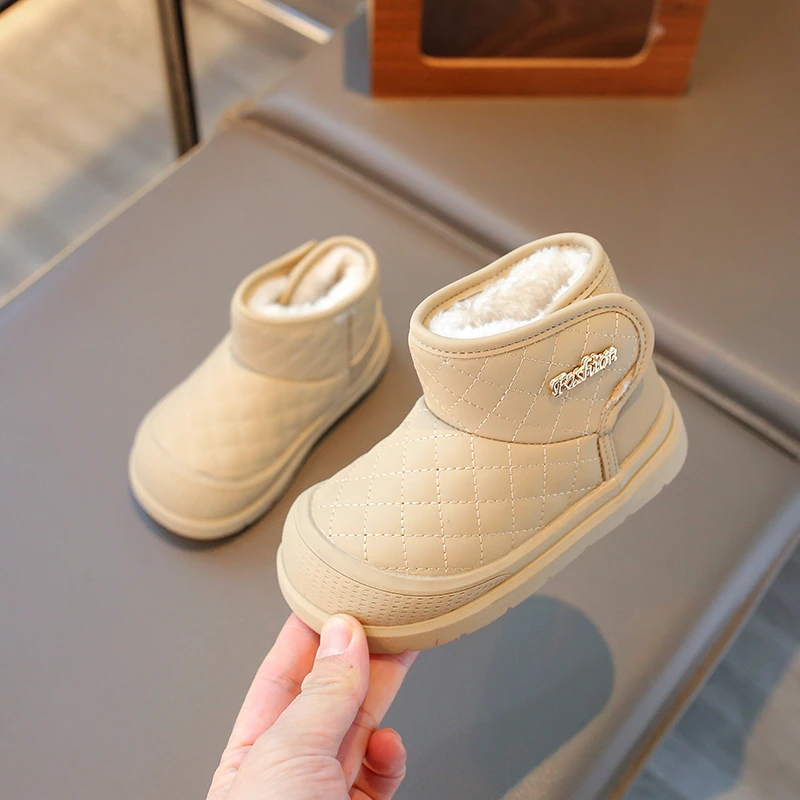 

Детская повседневная хлопковая обувь для девочек и мальчиков, зима 2021, новые модные универсальные ботинки принцессы на мягкой подошве в корейском стиле