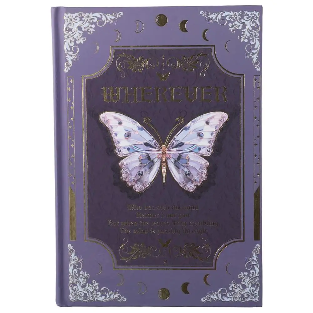 

Portable A5 Hardcover Notebook 224 Lined Pages Vintage Butterfly Journal Notebooks Thick Paper Notebook