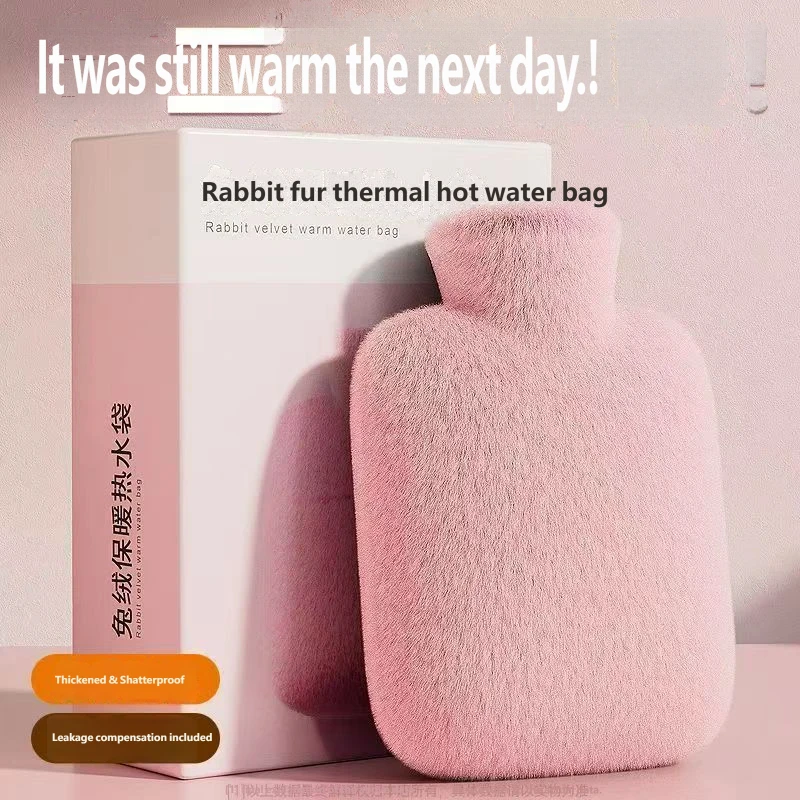 1PCS1000ML Soft Hand Warmer Hot Water Bag Bottles Removable Washable Foot Warmer with Cloth Cover Explosion-Proof Girl Winter