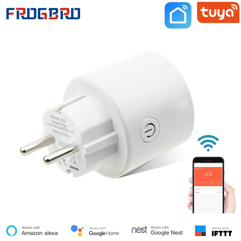 

FROGBRO Smart Plug 10A Home Automation Wifi Socket 110-240V Socket Outlet Timing Function Remote Control Work with Alexa Google