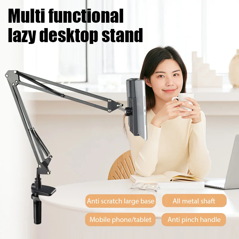 

Adjustable Bed Outmix Tablet Stand Arm holder For 4.7-10.6 Inches Desk Tablet Support For Mobile Phone Ipad 360° Rotatable Clip
