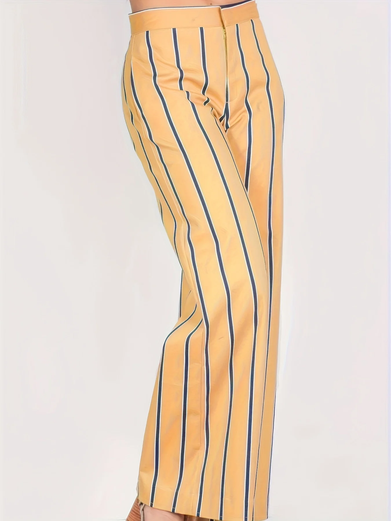 

Женские тканые повседневные брюки большого размера, удобные свободные брюки с прямыми штанинами и высокой талией