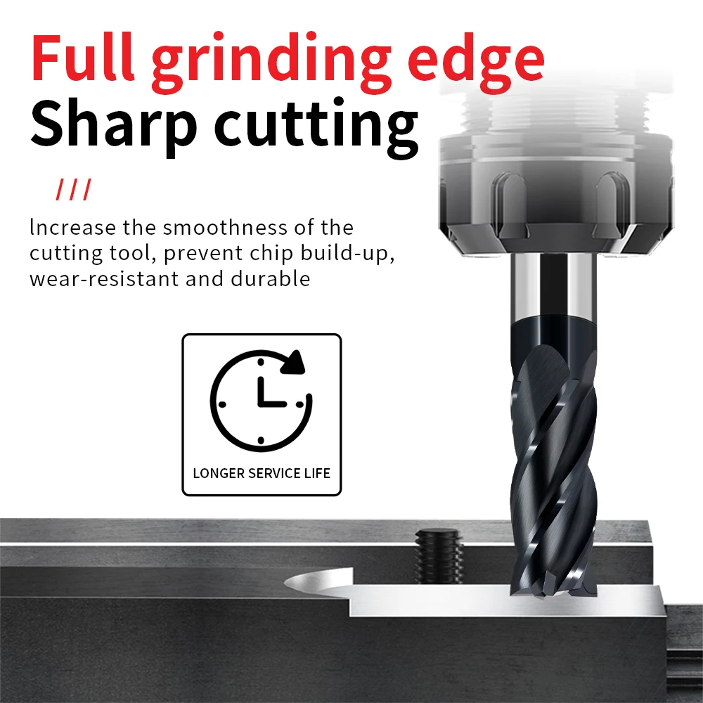 Imagem -03 - Carbide Fresadora Flauta Tungstênio End Mill Máquina Cnc Ferramentas de Corte 8x7 8x2 8x7 8x2 Hrc45