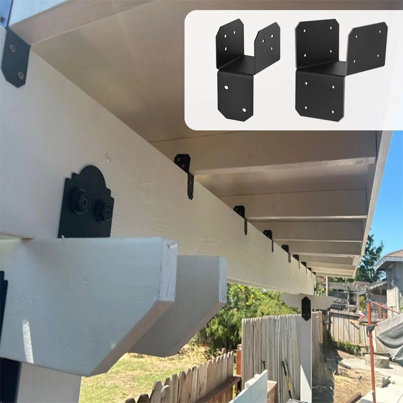 

4X4 Brackets 4 Pieces Pergola Joist Bracket Connector Brace Heavy Duty Sleeve Beam Connector Brace For Outdoor Indoor Fence