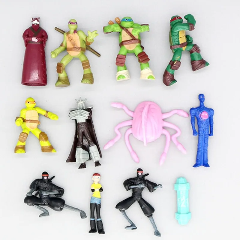 Animation Teenages Mutant Ninja Turtles Collection Fight BOSS Monster Children Toy Doll Joints Movable Action Figure 12PCS