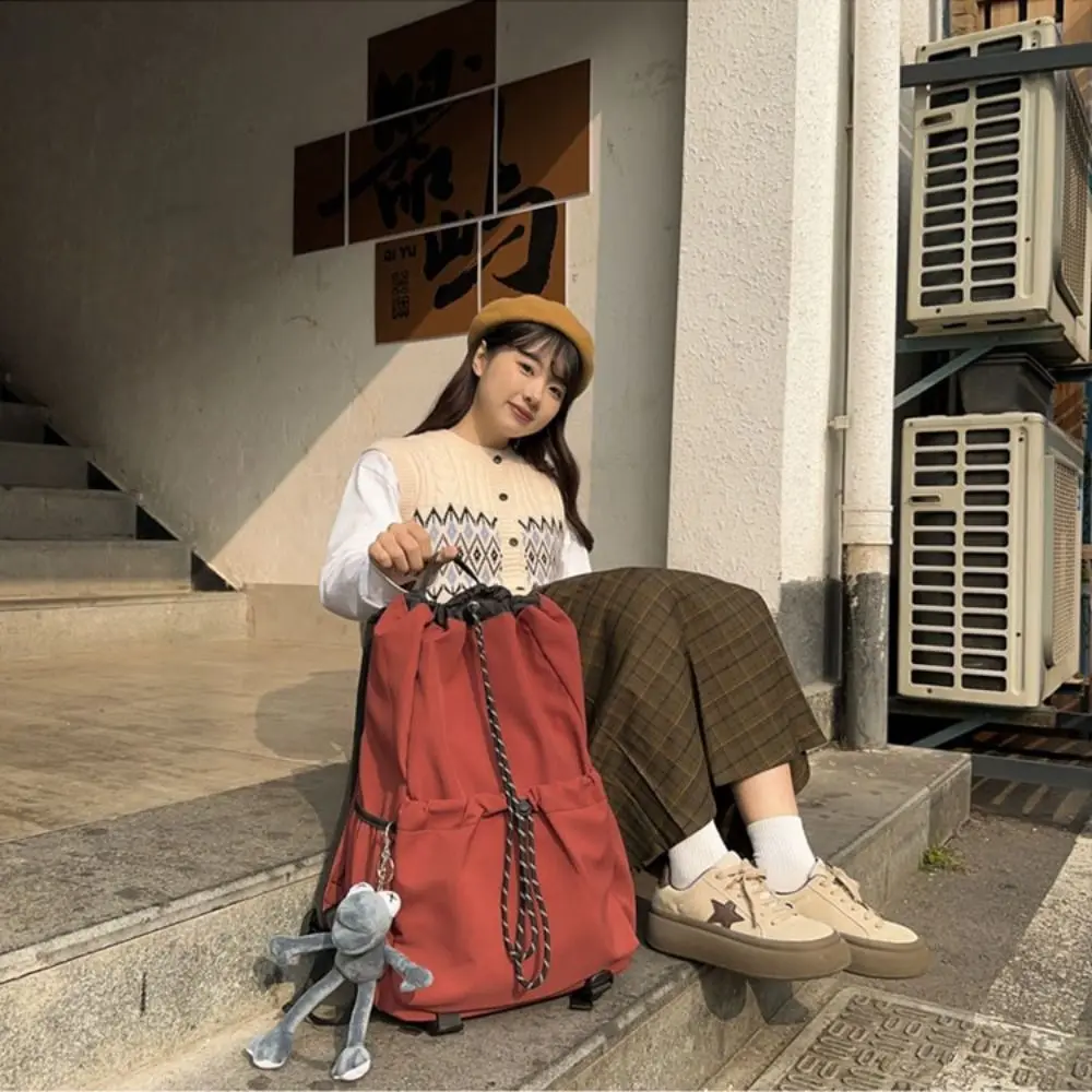 High Quality Drawstring Hiking Backpack Large Capacity Multi Pocket School Bag Leisure Casual Travel Backpack Teenagers