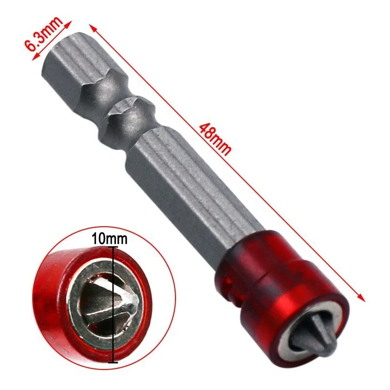 Magnetic Screwdriver Bit PH2 Cross-head 1/4 Inch Hex Shank Screwdriver Holder Ring for House Working Electric Screwdriver Tool