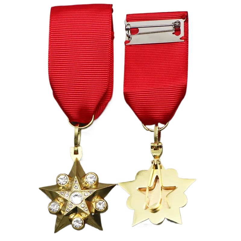 Replica Badges Soviet Marshal Gold Star Medal Grand Marshal Five Star Ribbon Brooch Collection Chest Pins
