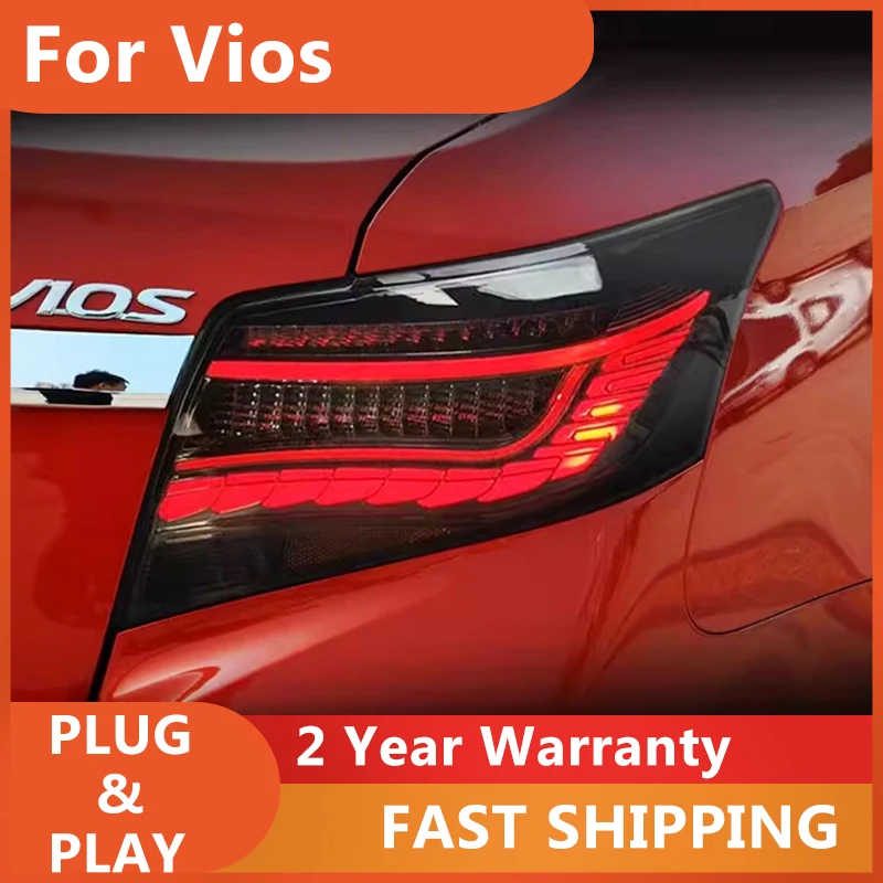 Car Accessories for Toyota Vios Rear Light 2014-2016 Vios Taillight Rear DRL Fog Brake Turn Signal Reversing