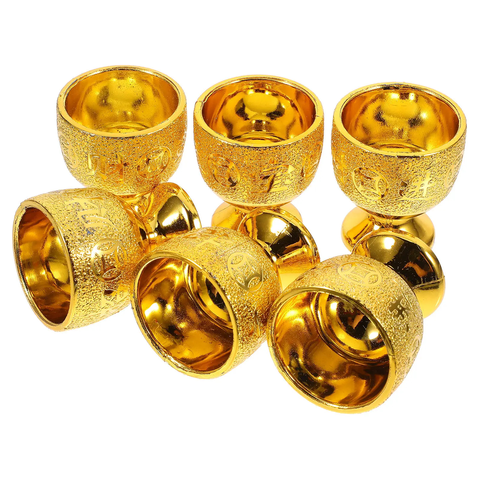 6Pcs Small Cup for Offering Decorative Temple Use Buddhist Worship Cup Exquisite Multi-Function Desktop Ritual Bowl