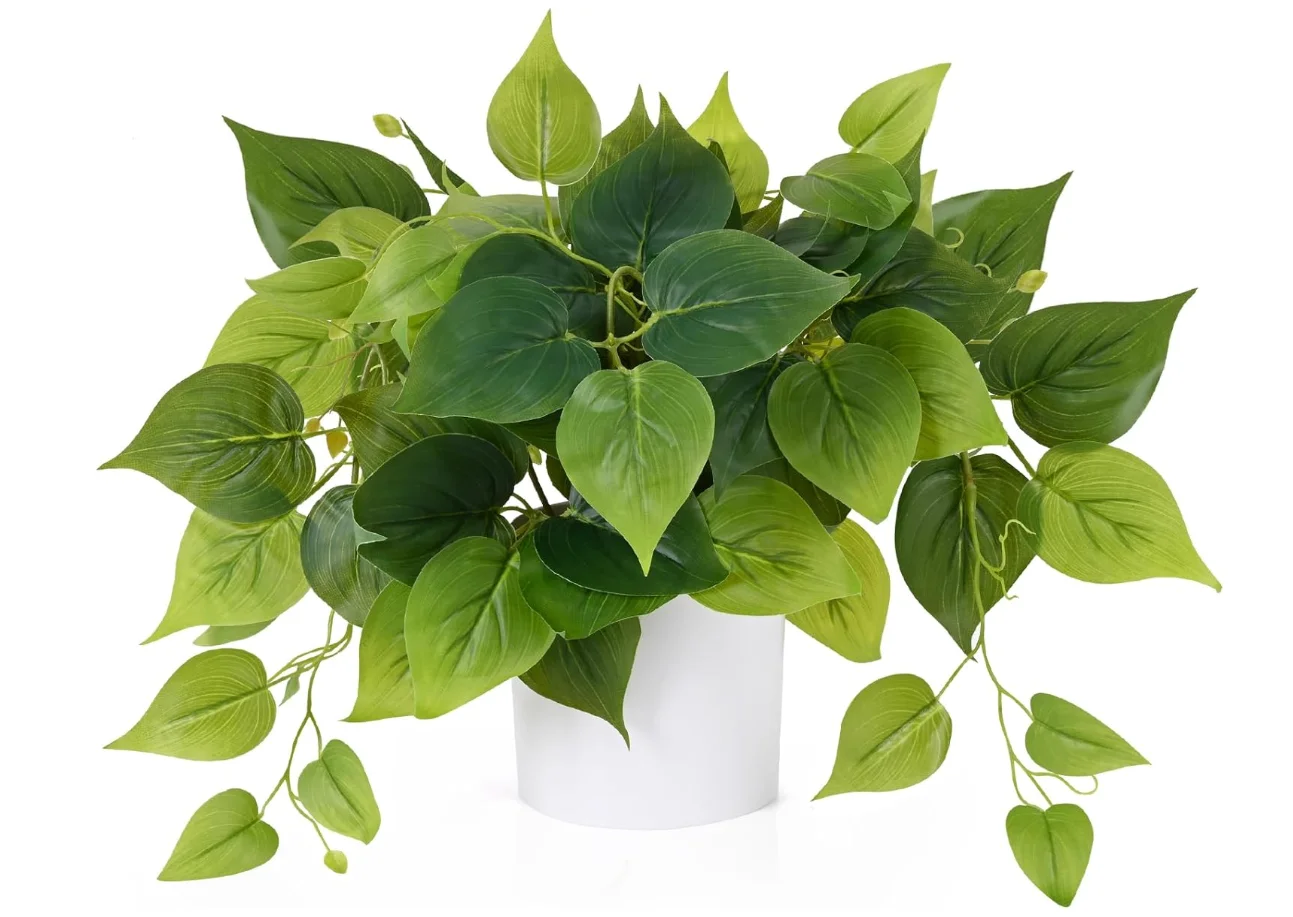 Waipfaru Faux Plants Indoor with Plastic Pots, Realistic Small Fake Plants, Fake Plants with Pothos, Fake Potted Plants, Artific