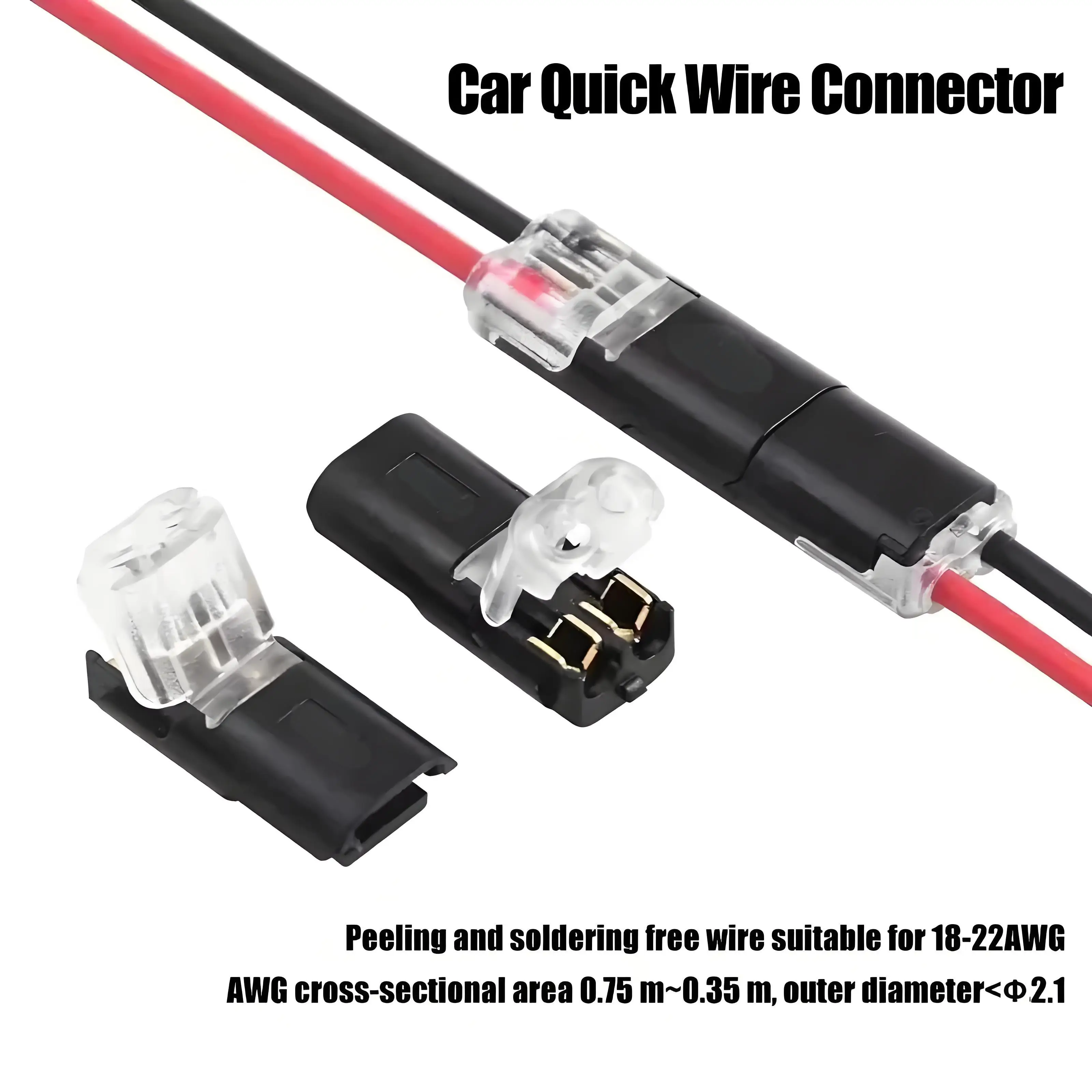 20/50/100Pcs 2 Pin 2 Way Universal Compact No-Wire-Stripping Toolless Spring Wire Connectors Quick Splice Wire Connector