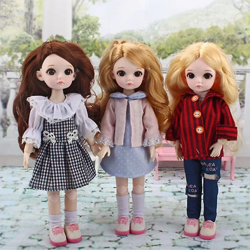 

New 1/6 Cute BJD Dolls Toys for Girls 30CM 15 Movable Jointed Beauty Make-up Doll Fashion Dress Girls Gift BJD Toy