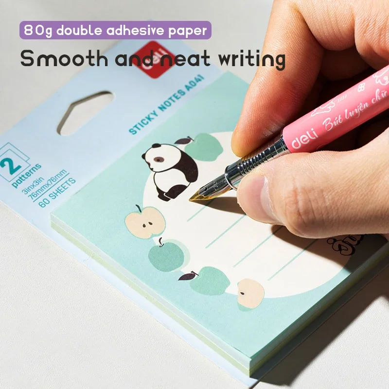 Deli 2pcs 30 Sheets Sticky Note Paper Panda Cute Cartoon Sticky Notes Memo Pad Office School Stationery Notepad Suppiles