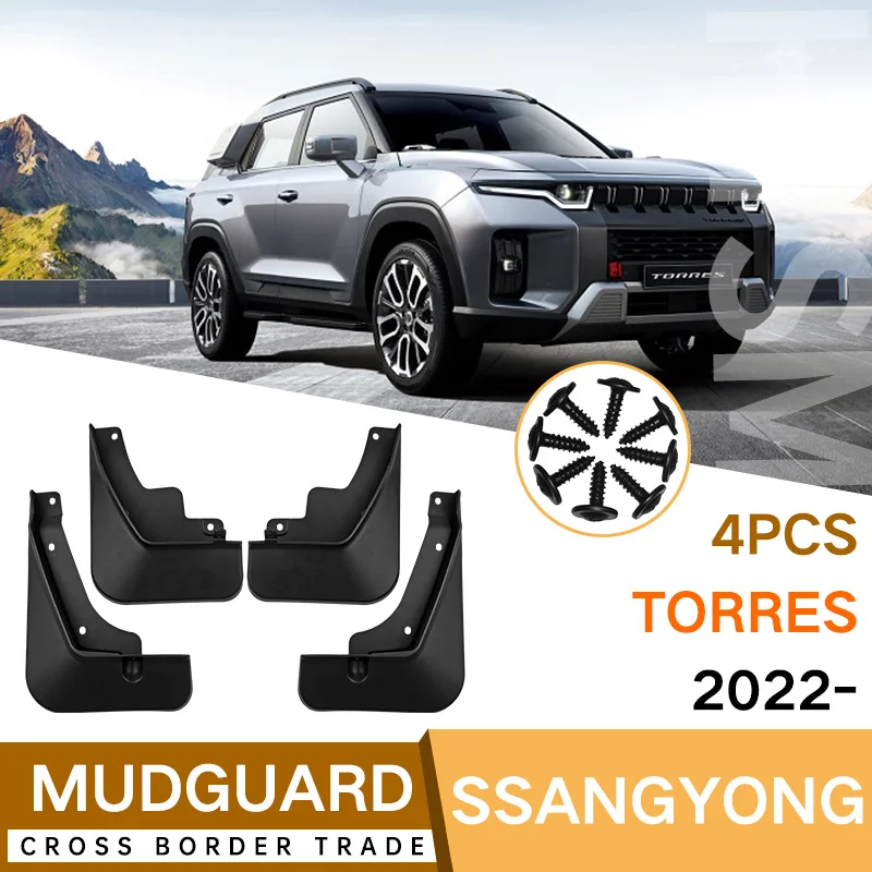 Guardabarros de coche guardabarros para Ssangyong Torres 2022 guardabarros guardabarros salpicaduras accesorios de guardabarros