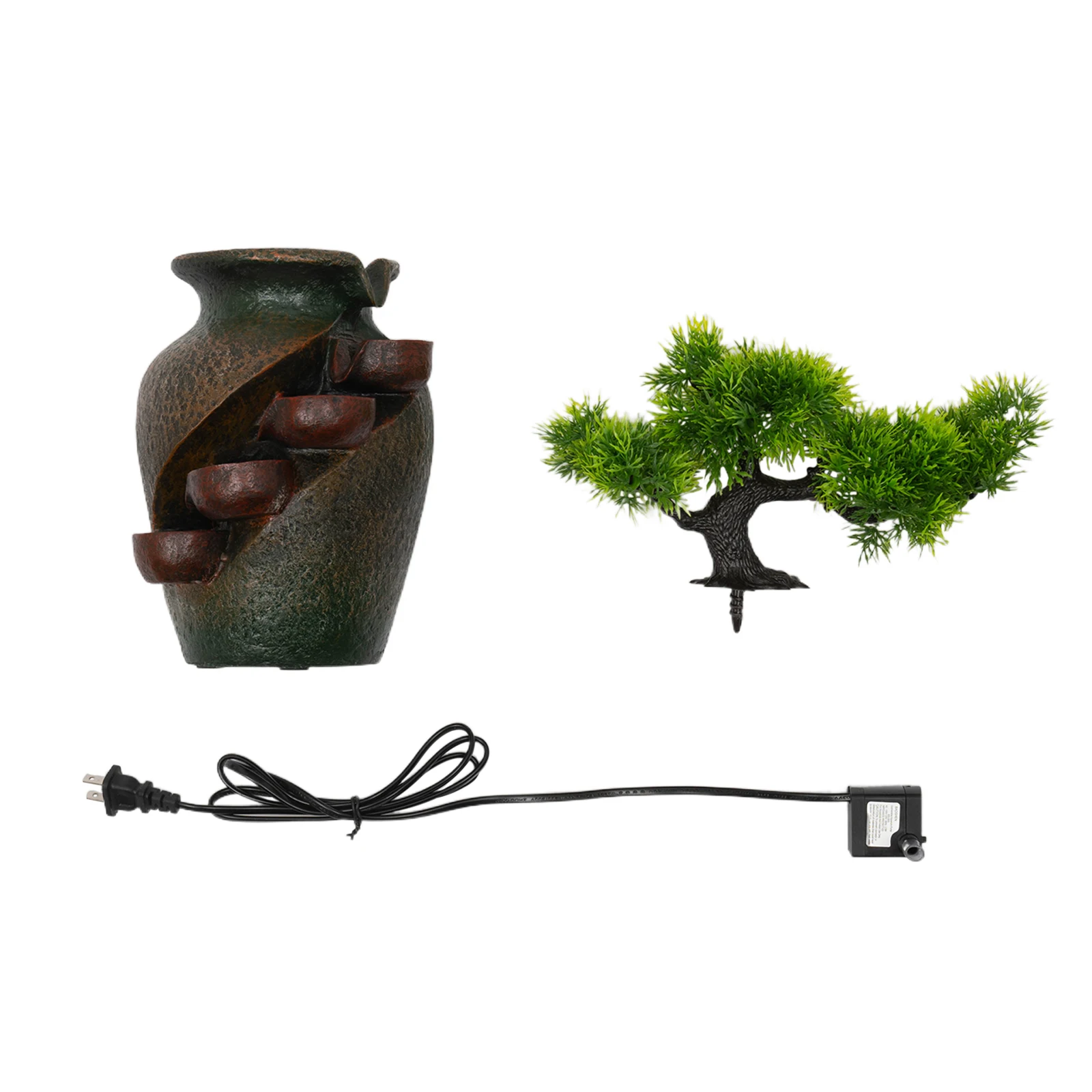 8.7in نافورة الماء منضدية 4-Layer مضخة هادئة للمنزل مكتب عمل اليوغا غرفة التأمل الاسترخاء الديكور #5