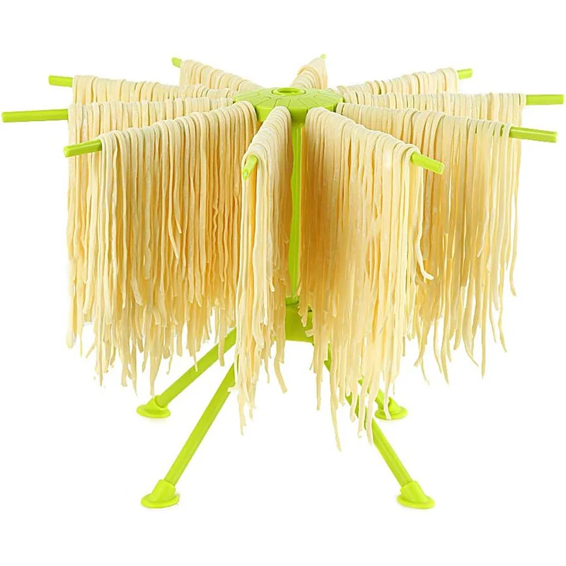Pasta Drying Rack CHomemade Fresh Spaghetti Stand Collapsible Dryer Noodle Hanger with 10 Arms Kitchen Foldable Pasta Dryer Rack