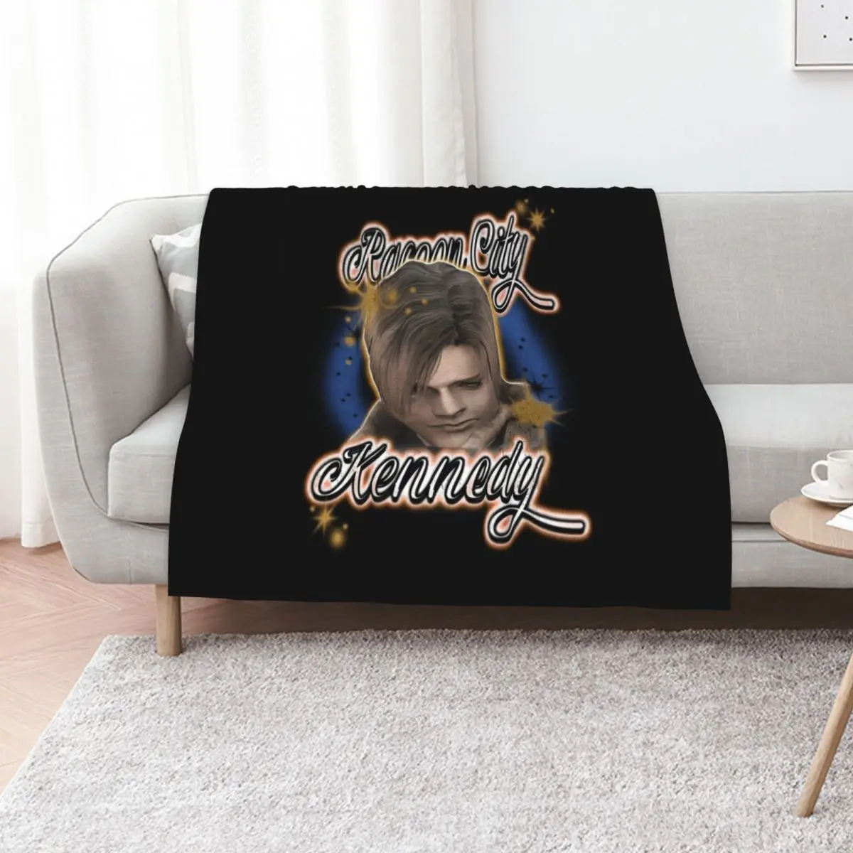 Leon Kennedy Vintage Airbrush \t \t Throw Blanket Fade Resistant Durable Throw Blanket