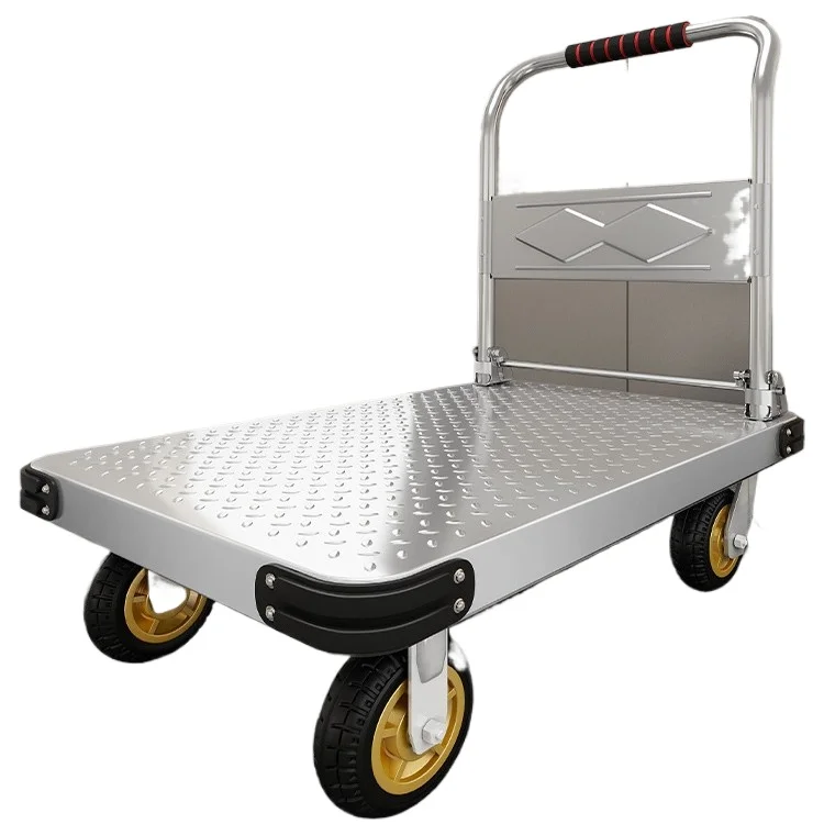 

Steel plate trolley, trolley for pulling goods, portable and foldable
