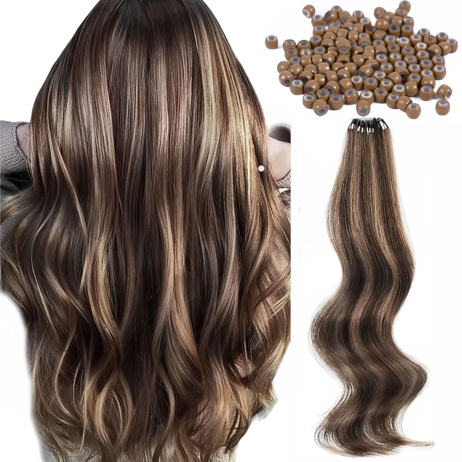 200/500Pcs 3mm Silicone Nano Rings Copper Rings with Silicone Lined Hair Beads Hair Rings Hair Extension Tools image 5