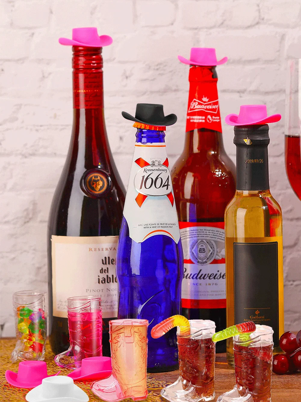 Mini bottes de Cowboy en verre à shot, 1oz, Mini chapeau de gâteau de fête de Cowboy occidental, verre à shot en plastique, mariage occidental, anniversaire, enterrement de vie de jeune fille