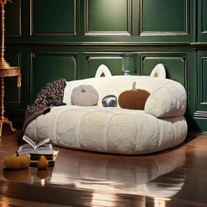 

Japanese children's room plush lazy cartoon sofa small apartment cat nest girl bedroom fabric Internet celebrity