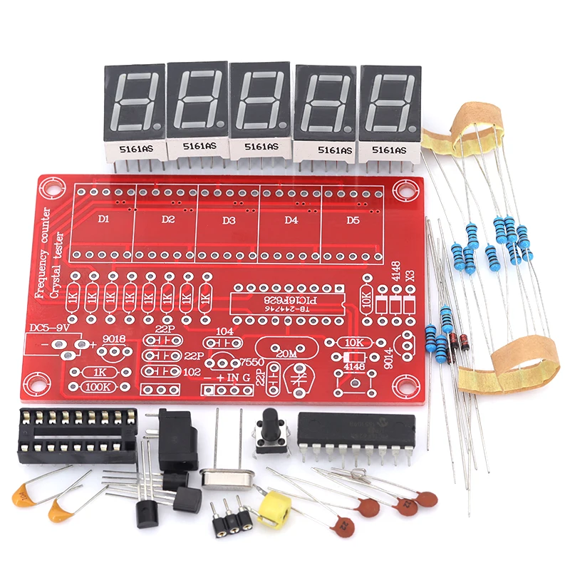 1Hz-50MHz Digital RF Frequency Counter DIY Kit LED Display Crystal Oscillator Tester Module