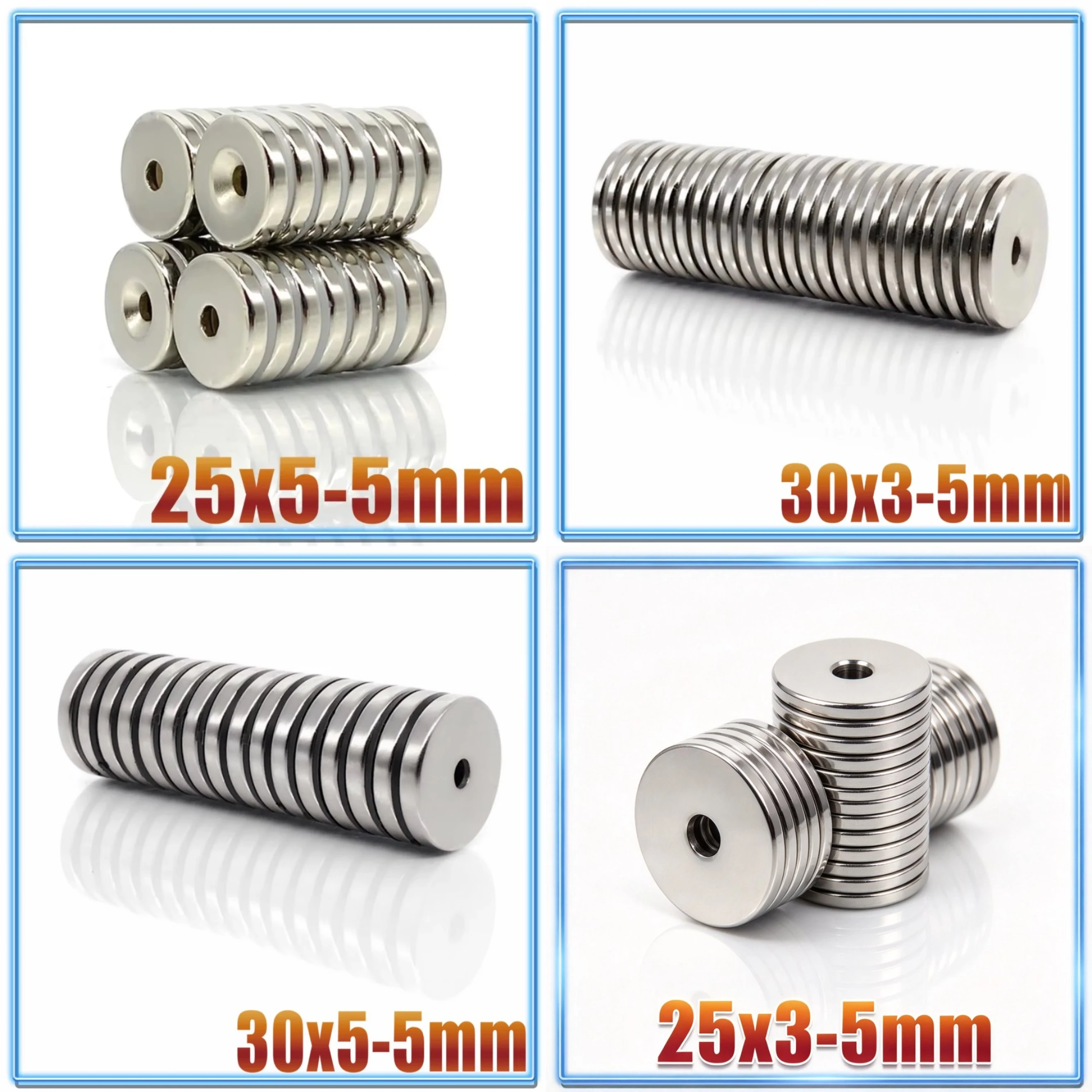 2-50pcs N35 Neodymium Magnets Strong Permanent NdFeB Magnet 25x3-5mm,25x5-5mm,30x3-5mm,30x5-5mm Heavy Duty Magnet for Hardware